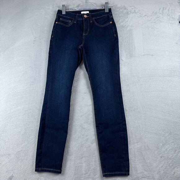 LC Lauren Conrad Mid Rise Skinny Jeans Womens Size 2 Dark Wash Blue - Picture 1 of 12
